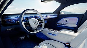 Mercedes-Benz Vision EQXX, har en räckvidd på över 100 mil. Foto: Daimler
