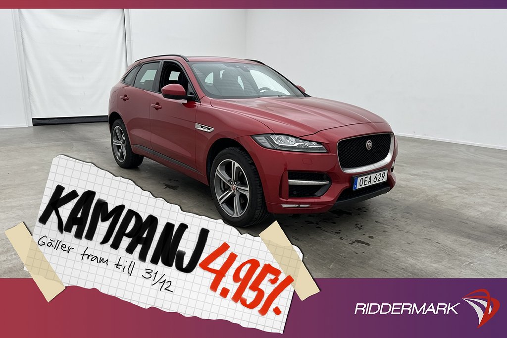 Jaguar F-Pace 20d AWD 180hk R-Sport Pano Meridia 4,95% Ränta