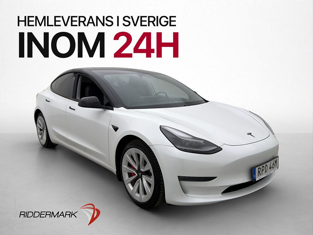 Tesla Model 3 Performance AWD Autopilot Svensksåld MOMS