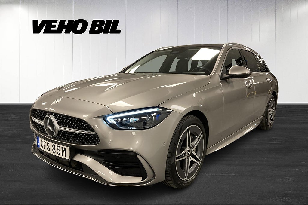 Mercedes-Benz C 300 T e AMG Pano Drag 360 kamera Carplay Elstol Värmare