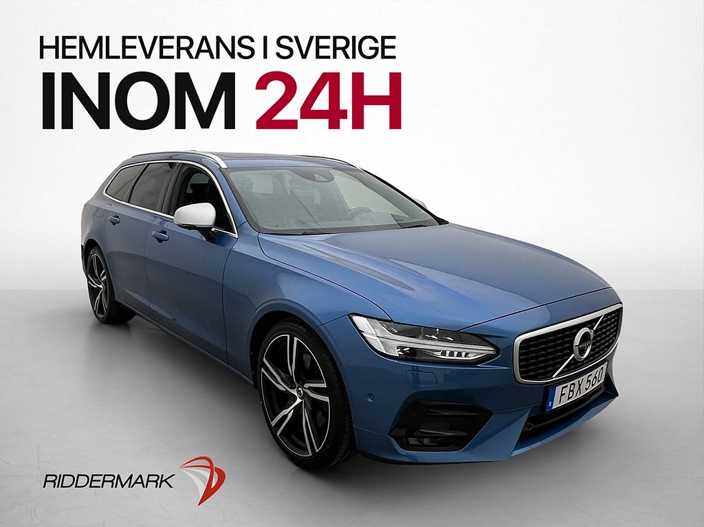 Volvo V90 D4 AWD R-Design HUD B&W Pano Läder 360° Värm Drag