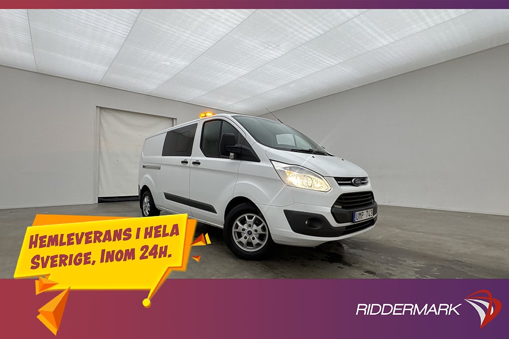 Ford transit-custom L2 Crew Van 2.2TDCi Värm Drag 6-Sit Moms
