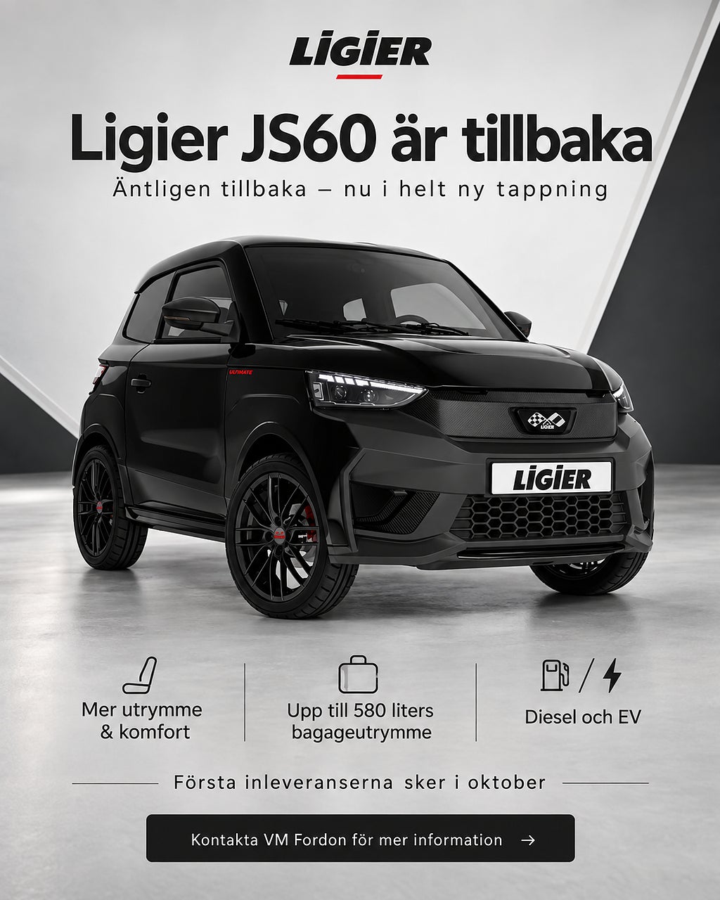 Ligier JS60 REVO D+ / ELEKTRISK Ultimate *FRI HEMLEVERANS*