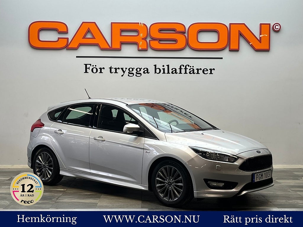 Ford Focus 1.0 EcoBoost 125hk ST-Line Dragkrok Farthållare BT