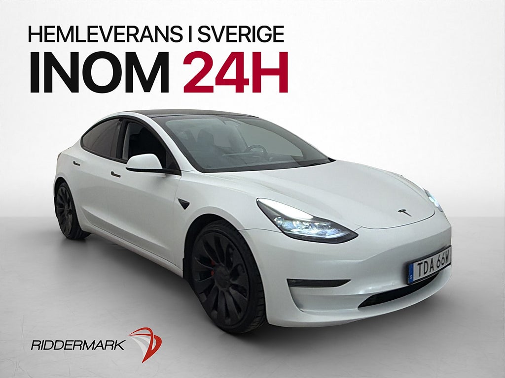 Tesla Model 3 Performance AWD Svensksåld Panorama Drag