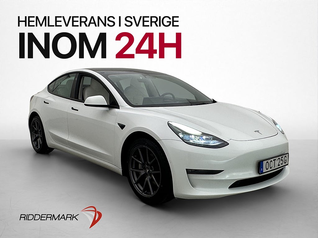 Tesla Model 3 Long Range AWD Ljus Interiör Kamera Pano Moms