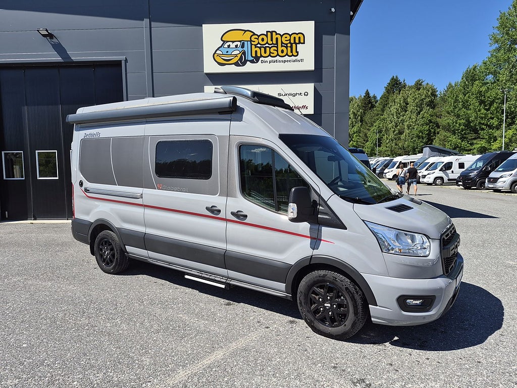 Dethleffs GlobeTrail 590C automat, 6 meters, 3 sovplatser, 170 hk, kanonfi