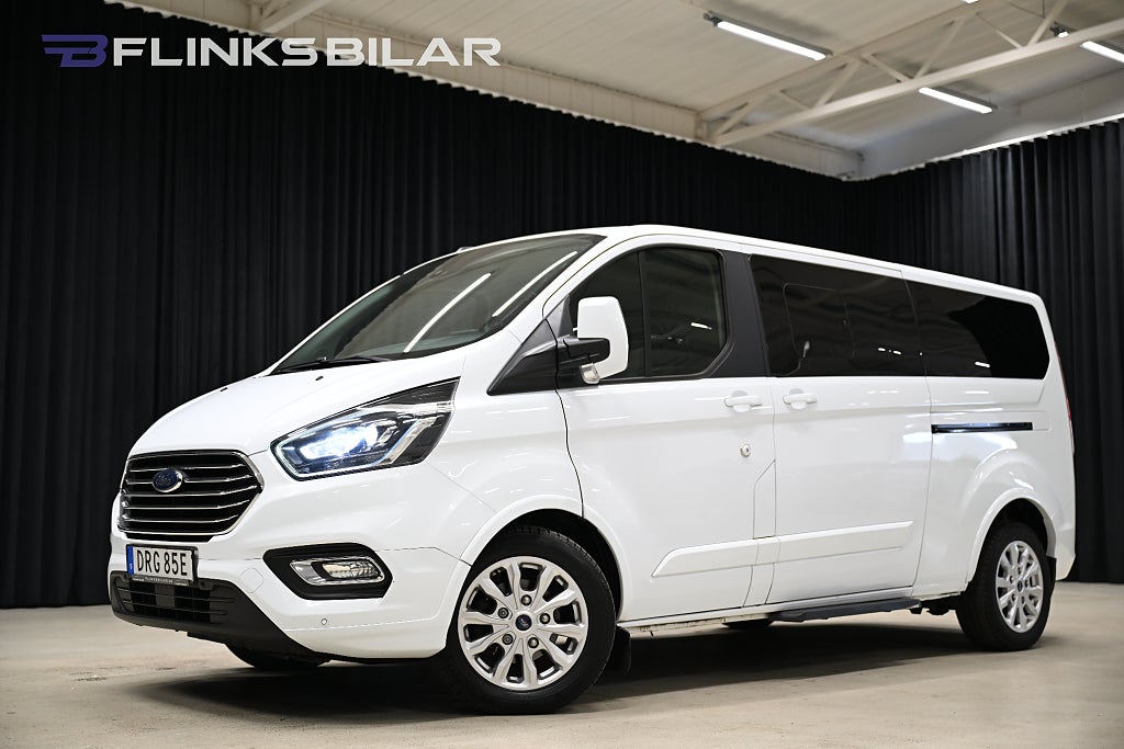 Ford Tourneo Custom 130HK L2 Automat|9Sits|LED|Värmare|NyKamrem|Moms