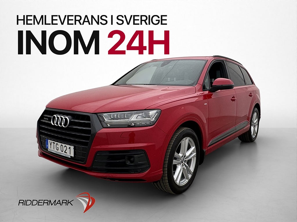 Audi Q7 3.0 TDI V6 Q 272hk 7-Sits S Line Värm BOSE Navi Drag