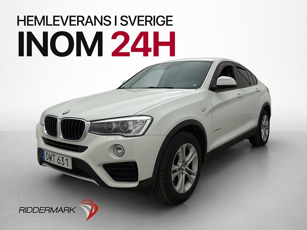 BMW X4 xDrive20d 190hk Fjärr-Värm Skinn HiFi Drag M-Ratt