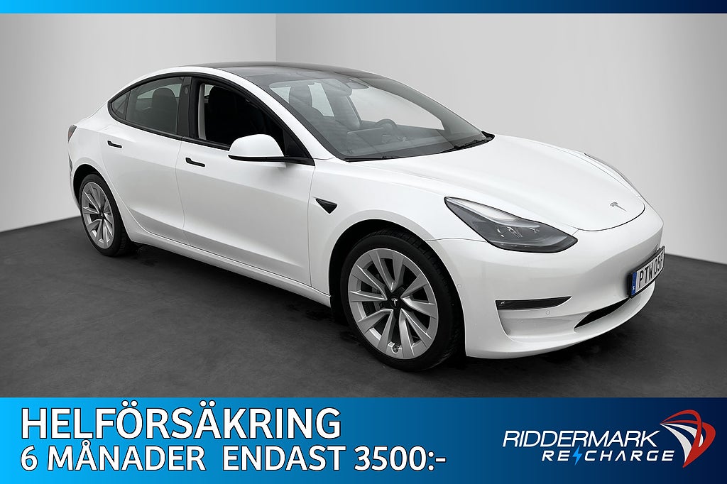 Tesla Model 3 Long Range AWD Värmare Pano Autopilot MOMS