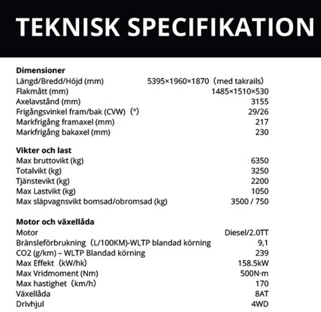 Maxus T60 4x4 | 399.900Kr | Sveriges billigaste pickup! 2025