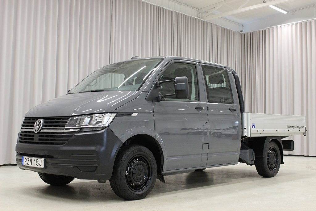 Volkswagen Transporter TDI Dubbelhytt Flak Drag Värmare Moms