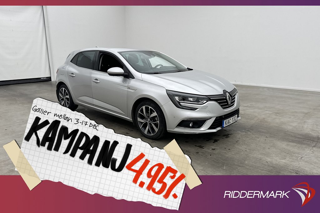 Renault Mégane 1.2 132hk Energy BOSE Kamera Navi 4,95% Ränta