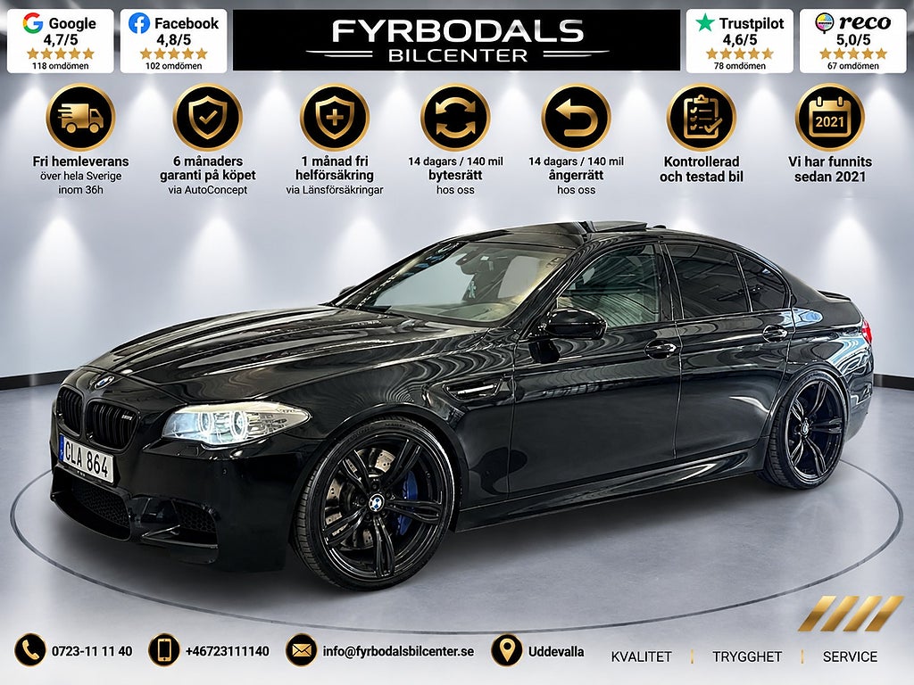 BMW M5 560hk V8 4.4 L RWD DCT F10 Maxton Kamera HUD 2194kr/mån