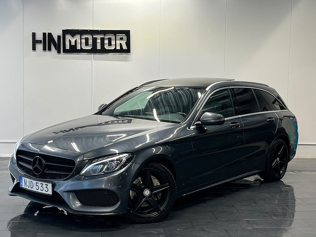 Mercedes-Benz C 220 T d Aut AMG Line |PANO|BKam|Skinn|DRAG|NyServ|SvSål