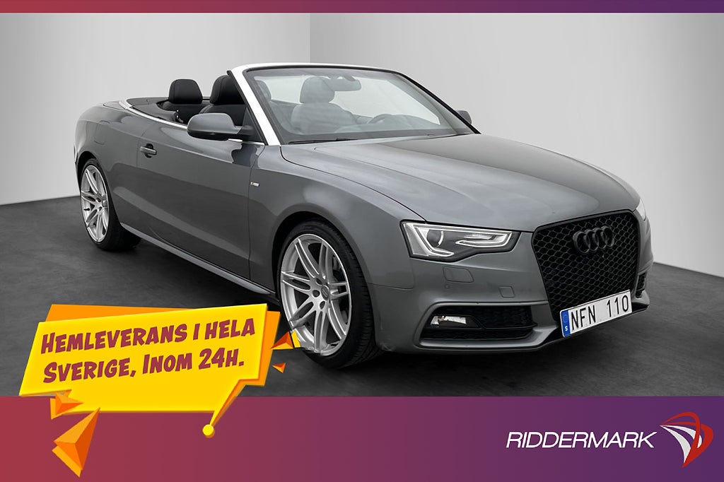 Audi A5 Cabriolet TFSI 211hk S-Line B&O P-Sensorer Halvskinn