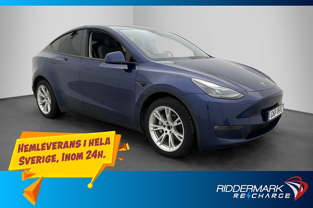 Tesla Model Y Long Range AWD Pano AP Drag Kamera Skinn Moms