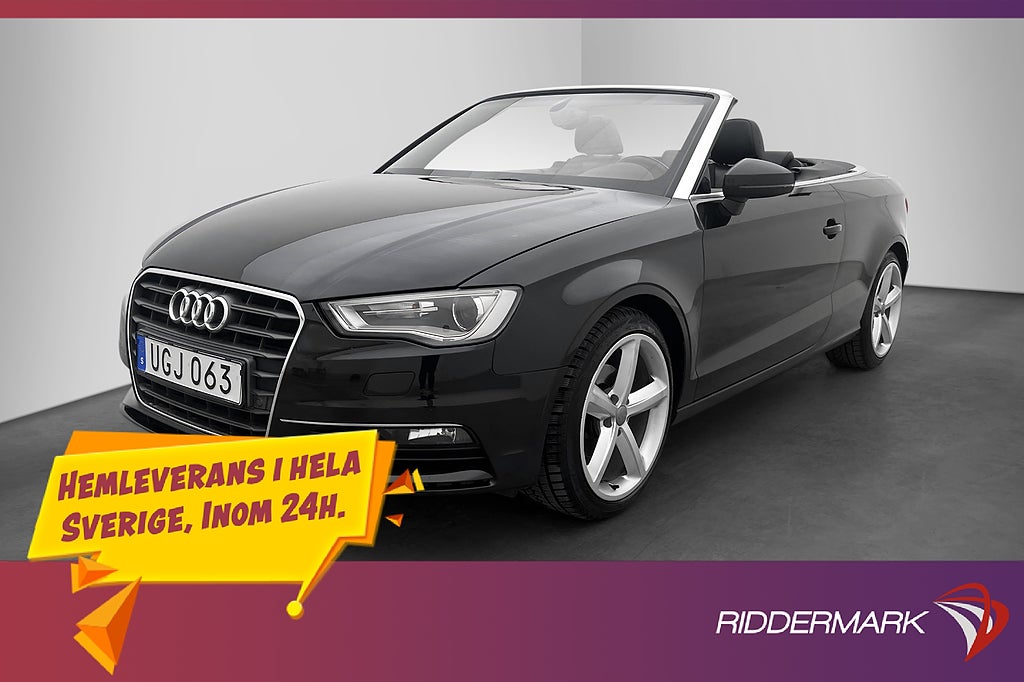 Audi A3 Cabriolet 1.4 TFSI 125hk M&K-Värmare Navi Halvskinn