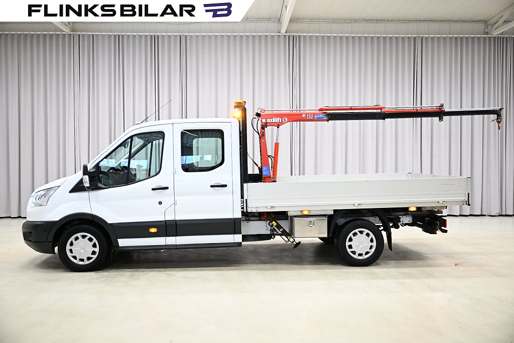 Ford transit 350 AWD 170HK Dubbelhytt|Flak|Kranbil|Leasbar|SeUtr!
