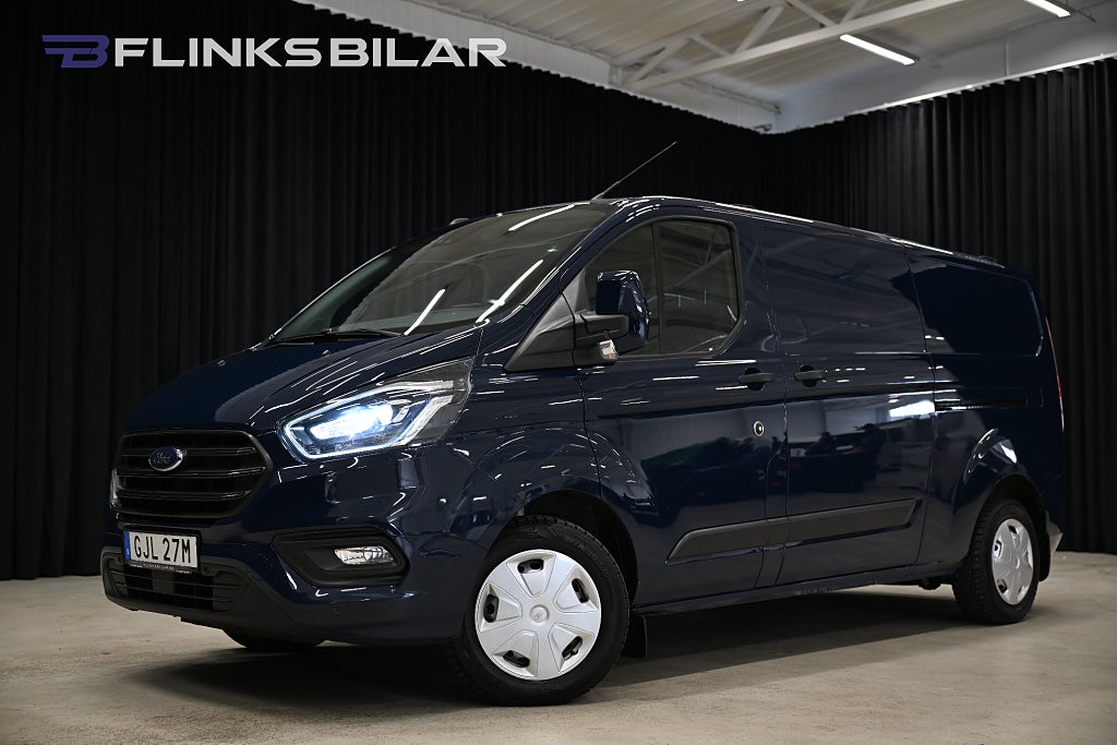 Ford transit Custom 130HK L2|LED|Dubbeldörr|Inredd|Drag|Värmare|Moms
