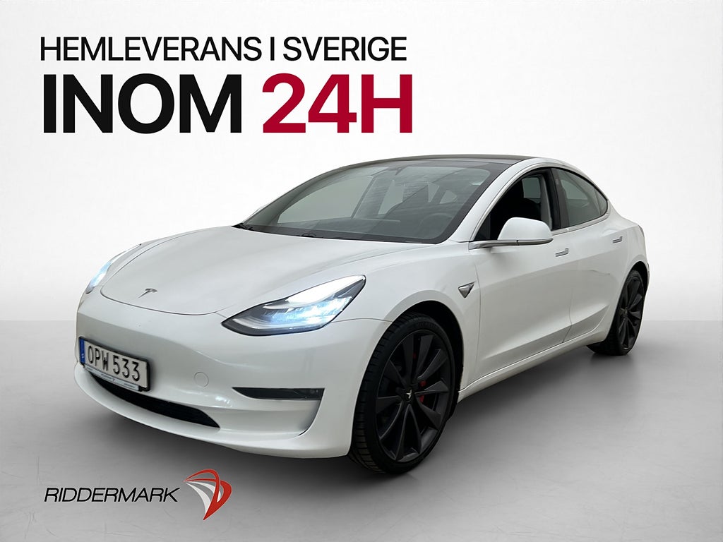 Tesla Model 3 Performance AWD Autopilot Svensksåld