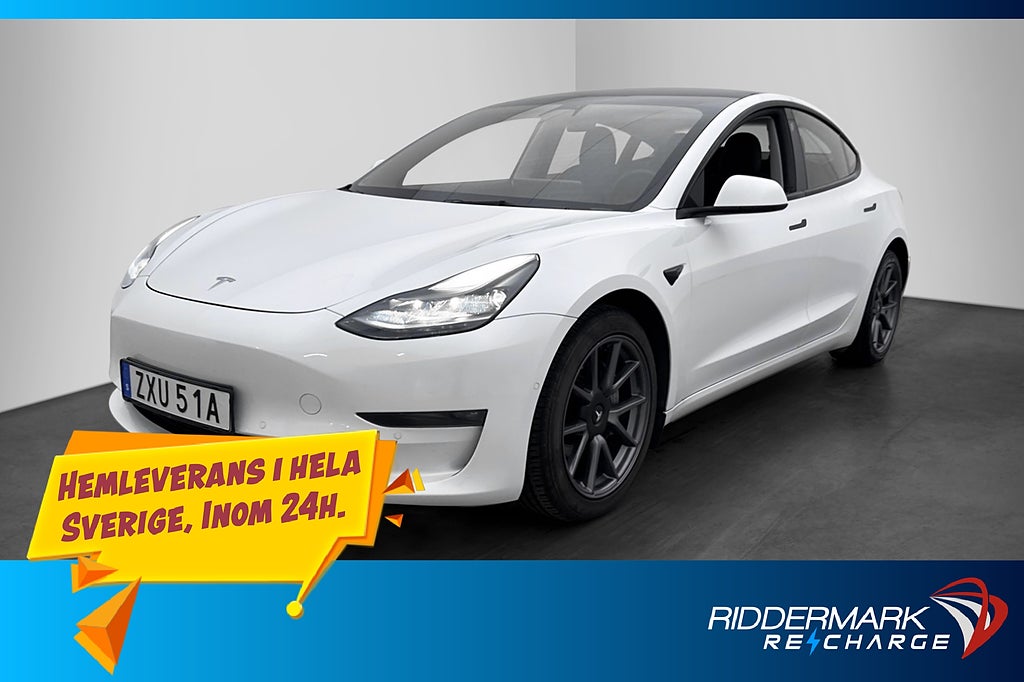 Tesla Model 3 Long Range AWD AP Dragkrok Rattvärme Sv.Såld