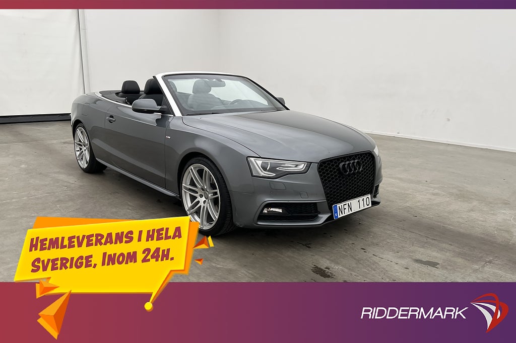 Audi A5 Cabriolet TFSI 211hk S-Line B&O P-Sensorer Halvskinn