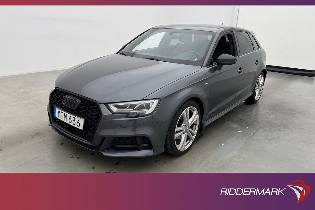 Audi A3 Sportback 150hk S-Line B&O P-Värm Sensorer Halvskinn