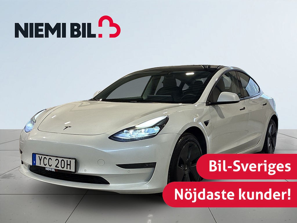 Tesla Model 3 Long Range AWD Drag Kamera Pano Skinn Navi MOMS S&Vhjul