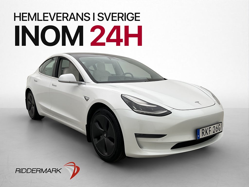 Tesla Model 3 Long Range AWD 440hk Drag AP Pano Navi Läder