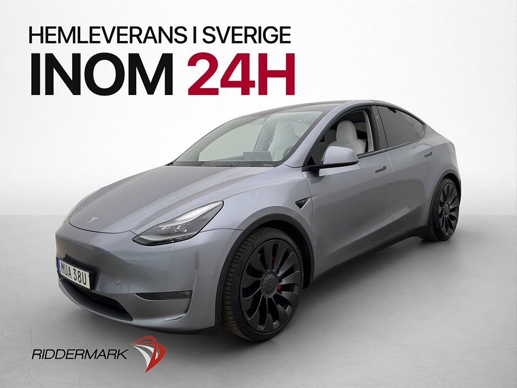 Tesla Model Y Performance AWD Ljus Interiör Pano Kamera AP
