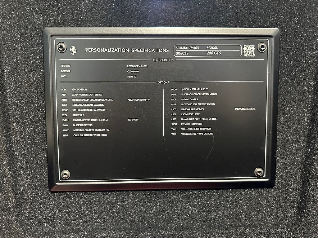 Ferrari 296 GTS 830 hk Lift / Leasebar / Carbon / JBL - bild 12