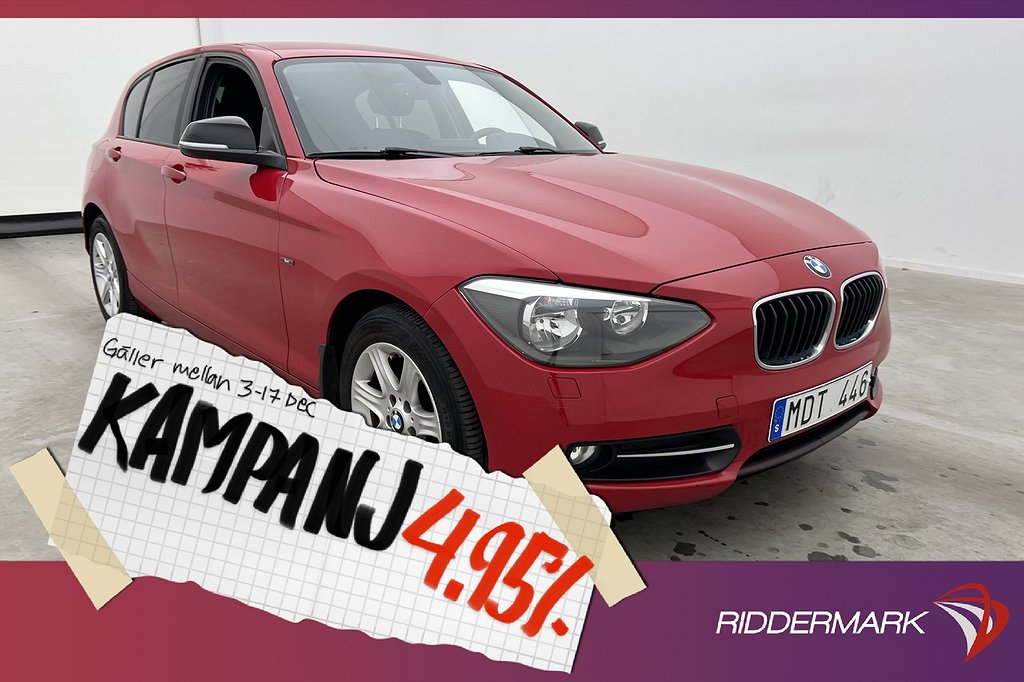 BMW 118 d Sport line M-Värmare Sensorer Keyle 4,95% Ränta