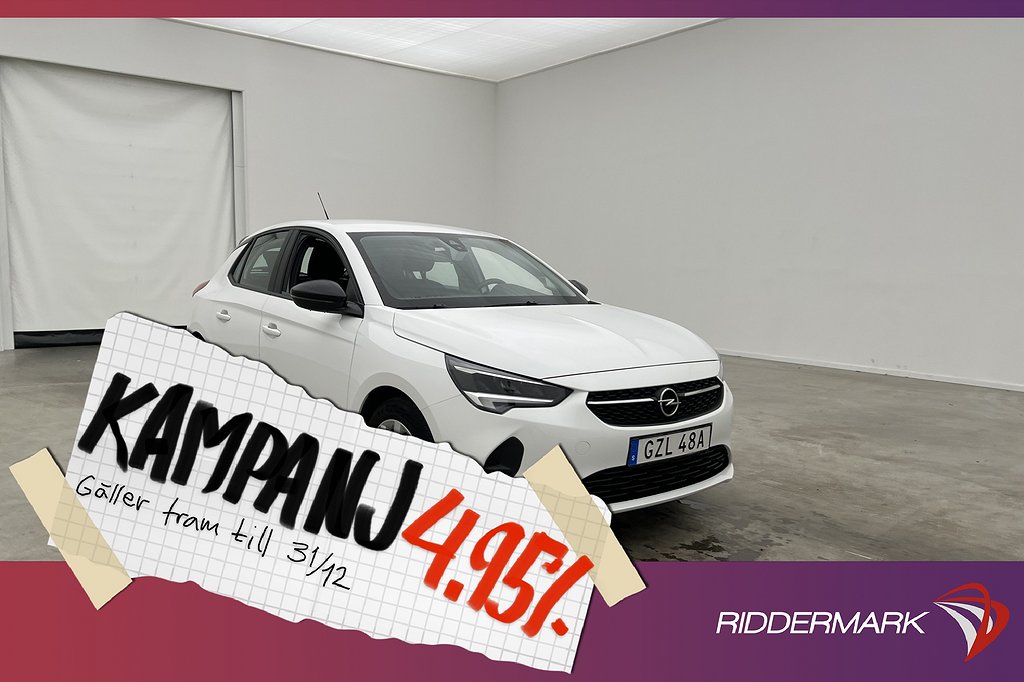 Opel Corsa 1.2 Turbo 100hk Sensorer CarPlay 4,95% Ränta