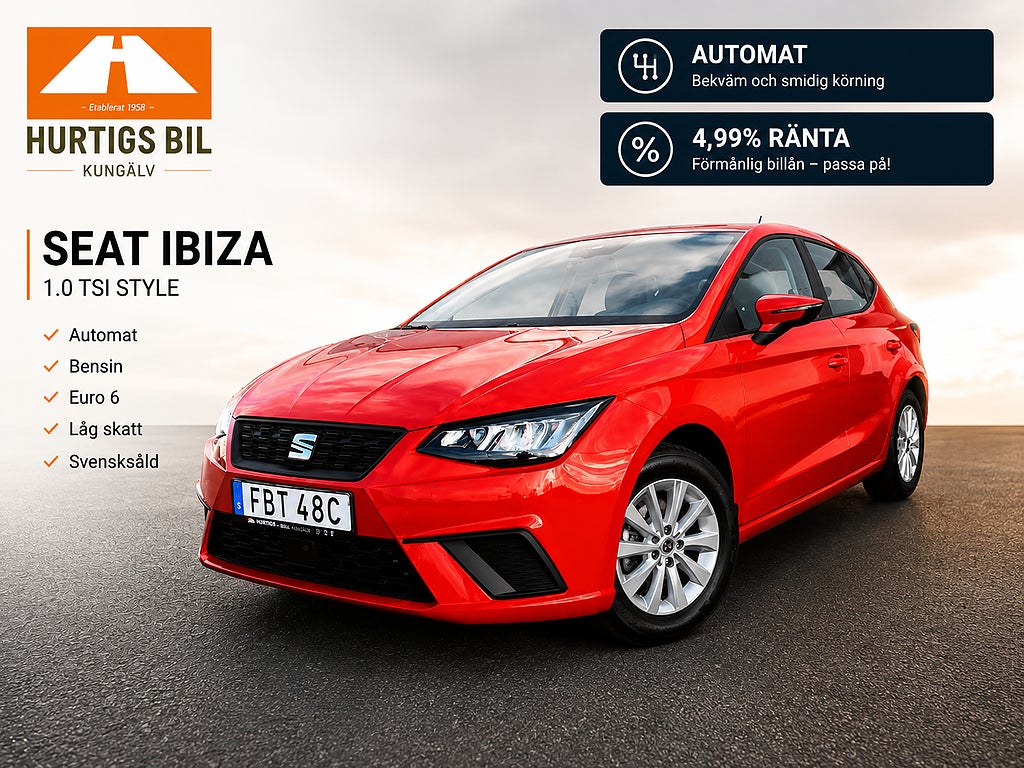 Seat Ibiza 1.0 TSI DSG Sekventiell 110hk Moms