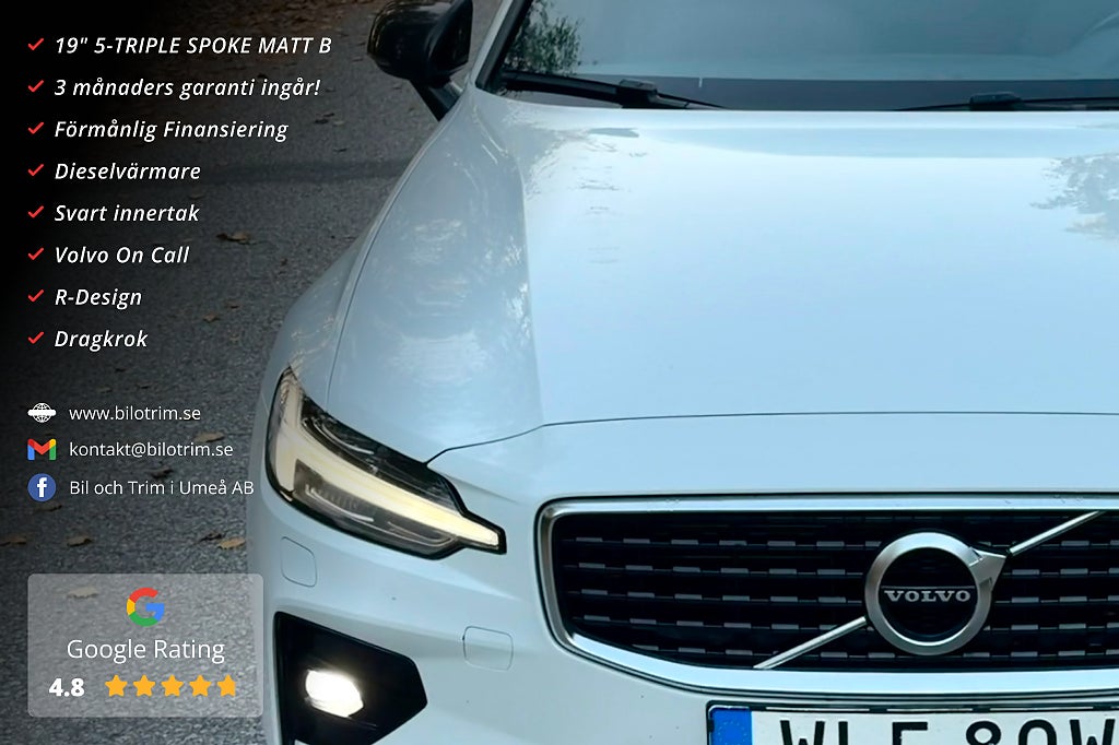 Volvo V60 D4 AWD Geartronic R-Design|Dragkrok|Svart innertak|VoC
