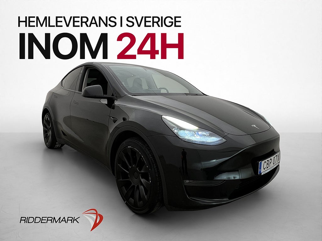 Tesla Model Y Long Range AWD Pano Dragkrok AP Svensksåld