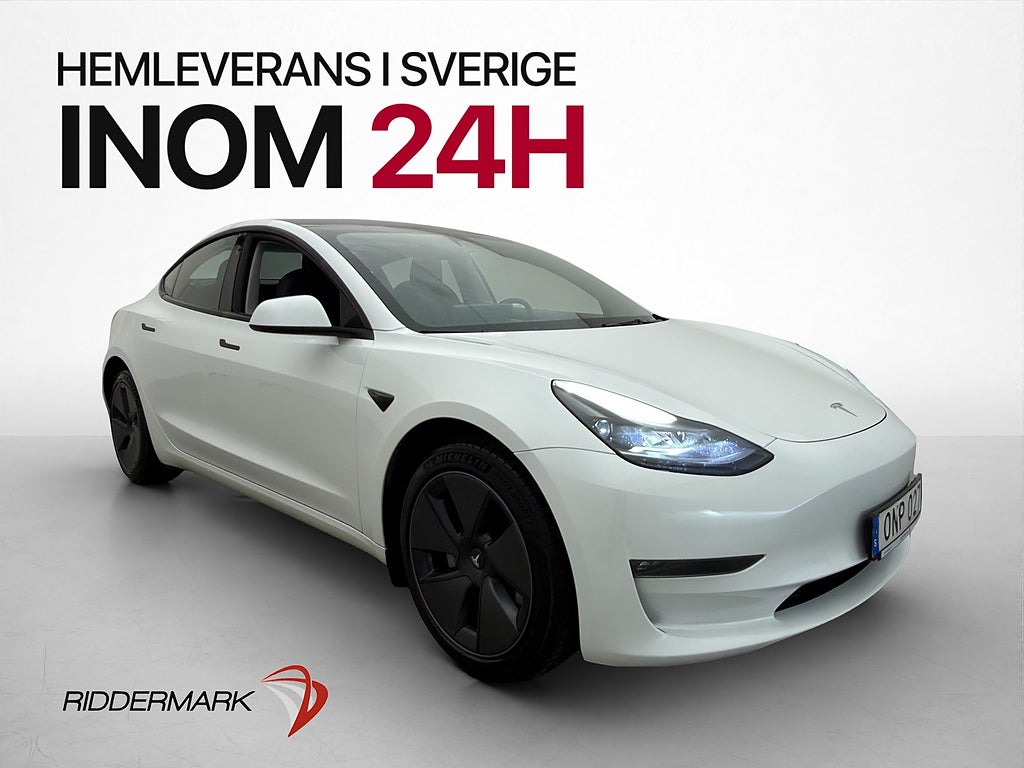 Tesla Model 3 Long Range AWD Kamera Rattvärme Svensksåld