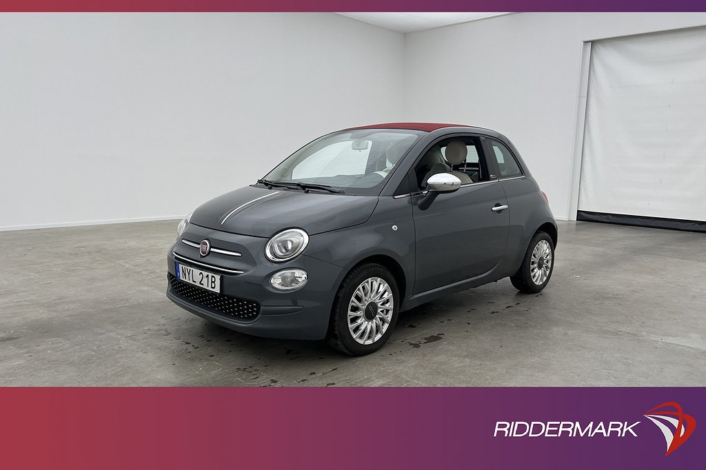 Fiat 500C Cabriolet 1.2 69hk Sensorer Halvskinn Farthållare