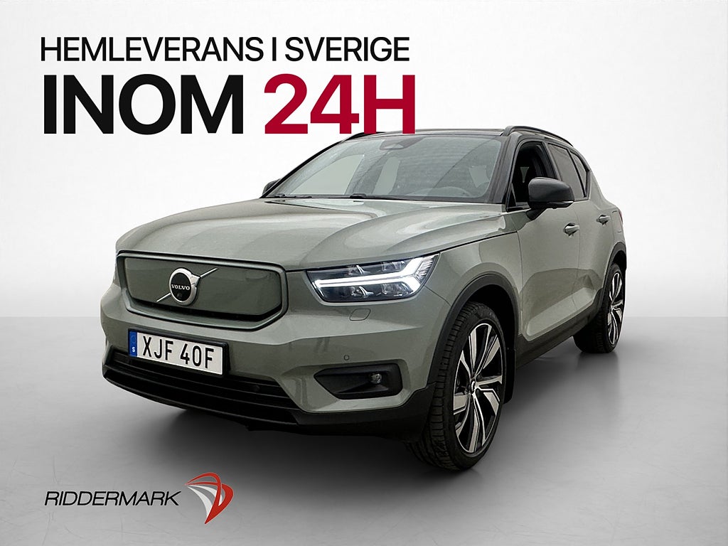 Volvo XC40 Recharge P8 AWD 408hk Pano H/K 360° Skinn Drag