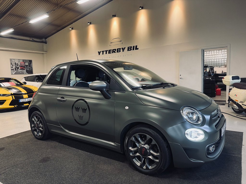 Fiat 500 0.9 8V TwinAir Euro 6 Militärgrön Bluetooth SOV