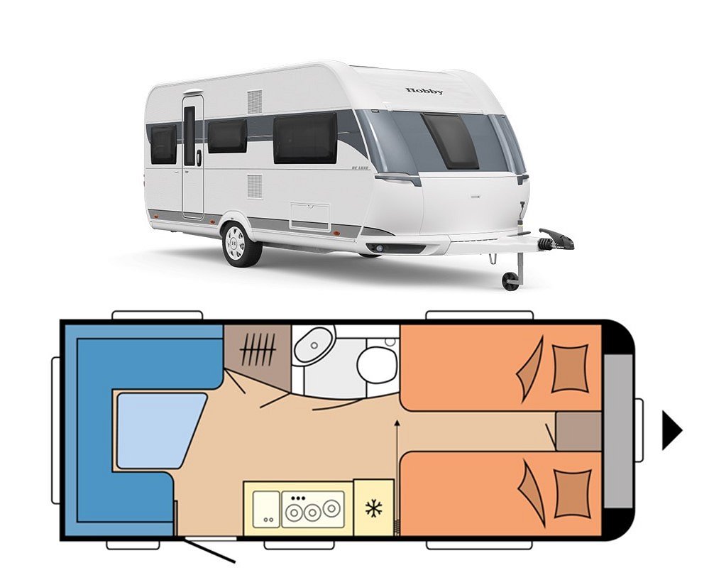 Hobby 495 UL De Luxe, sängbreddare, 1450 kg – Haag & Carlsson Bil AB