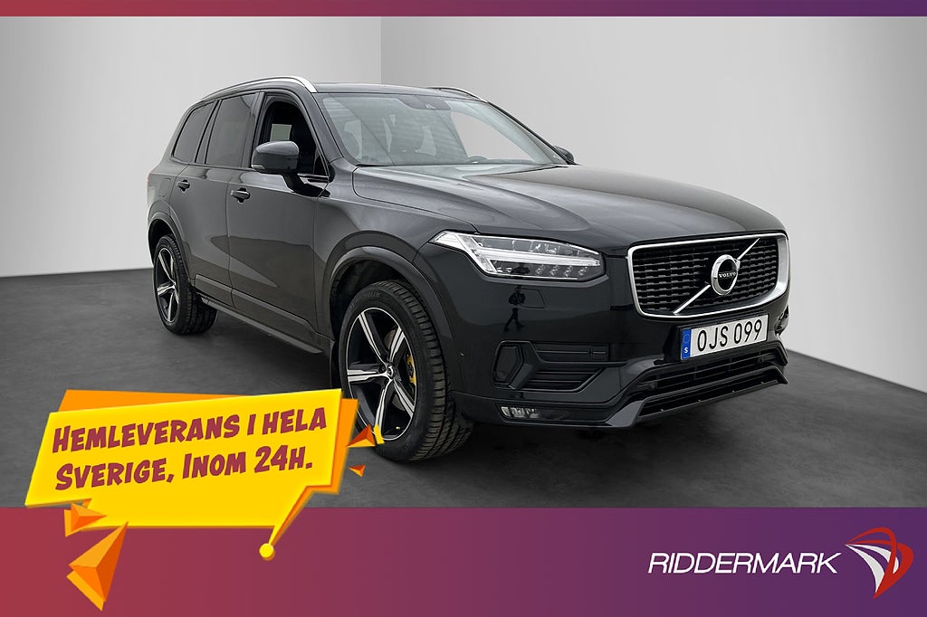 Volvo XC90 D5 AWD R-Design 7sits Pano HuD Kamera BLIS 235hk