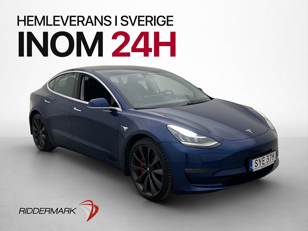 Tesla Model 3 Performance AWD Autopilot Pano Navi Svensksåld