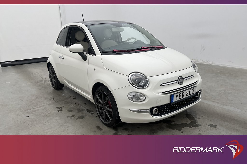 Fiat 500 1.2 69hk Lounge Pano Sensorer Halvskinn BT