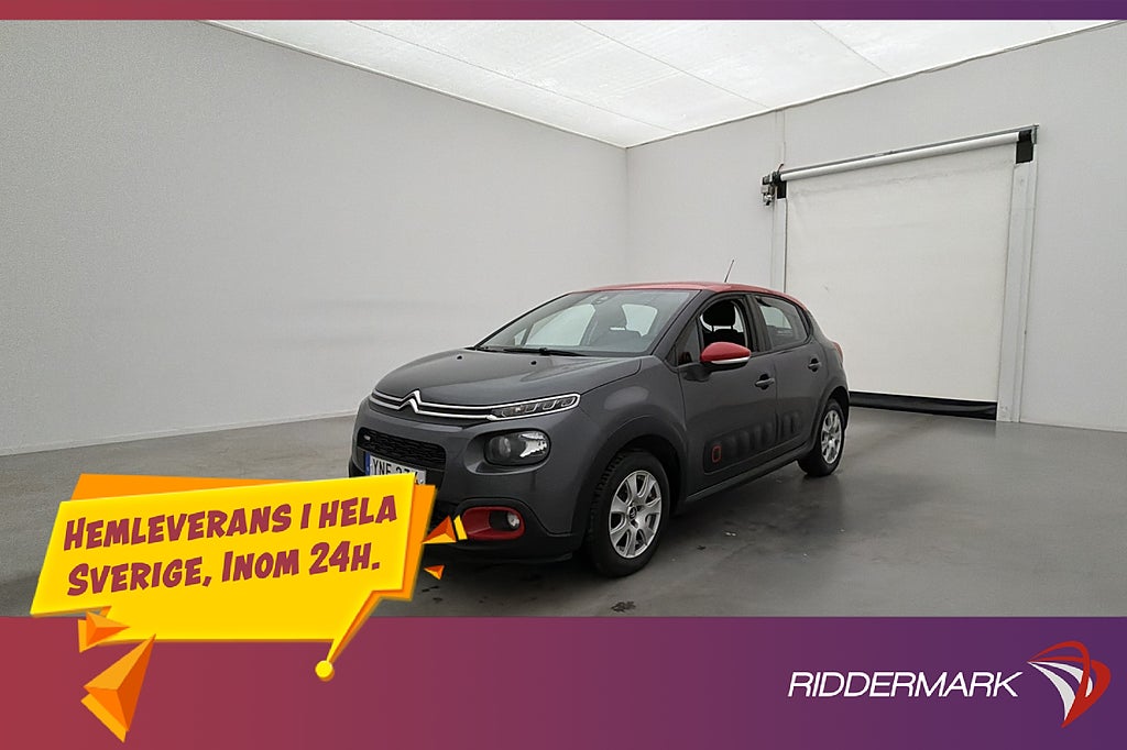 Citroën C3 1.2 82hk P-Sensorer CarPlay Farthållare 0,47l/mil