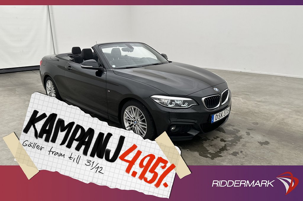 BMW 220 d Cab 190hk M Sport Kamera H/K Navi 4,95% Ränta