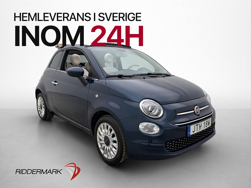 Fiat 500C 1.2 8V 69hk Cabriolet Lounge P-Sensorer Ny-Kamrem