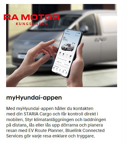 Hyundai Staria CARGO 84kwh | Sverigepremiär! | 45mils räckvidd 2027